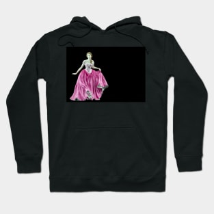 Bone China Figurine Wearing a Pink Dress Hoodie